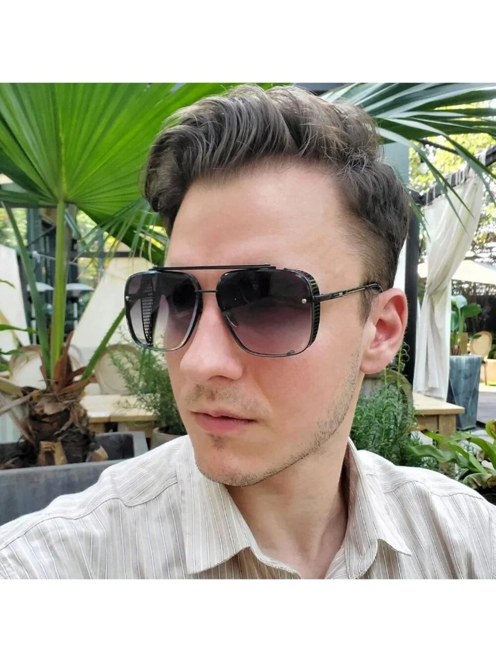 Oversized Square Aviator Sunglasses | Retro Gradient Lenses, Steampunk Style